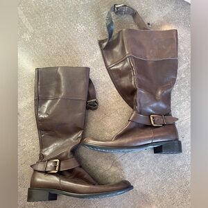 Atelier Women’s Leather Brown Boots With Buckle Size 41 Made In Italy